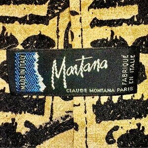 Claude Montana necktie tie in Egyptian pattern French couture